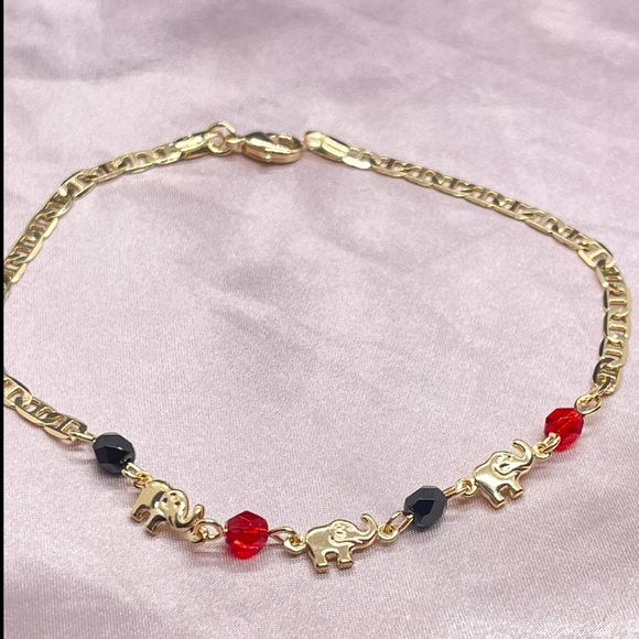 18k Gold Filled Elephant Anklet 10" Long 🐘✨ Tobillera De Elefante - Picture 4 of 5